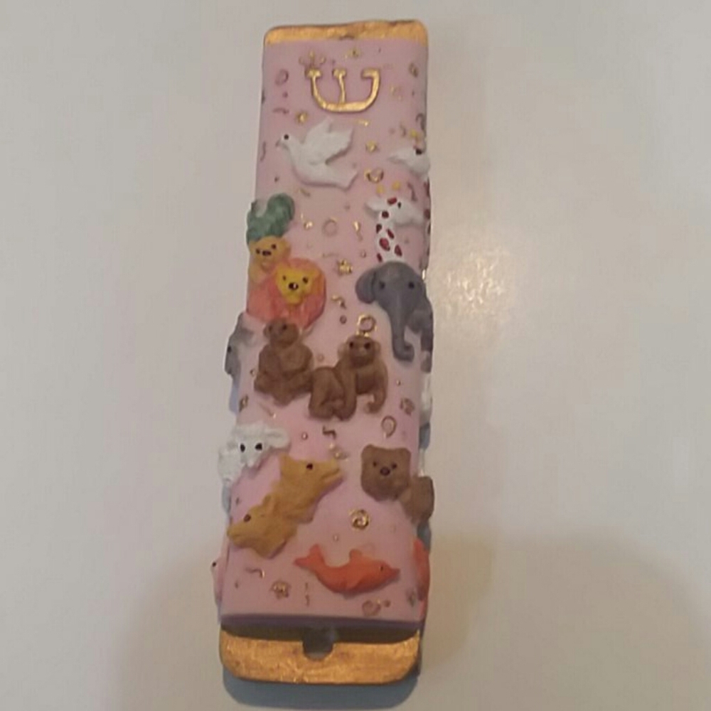 Hand Painted Detailed Mezuzah including scroll